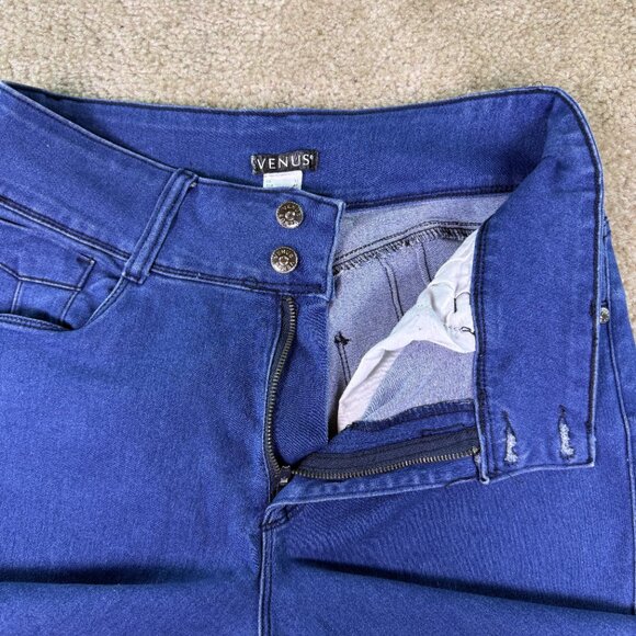 Venus Jeans Womens Size 12 Capri Stretch Dark Wash High Rise 30x31 E660 - Picture 4 of 15